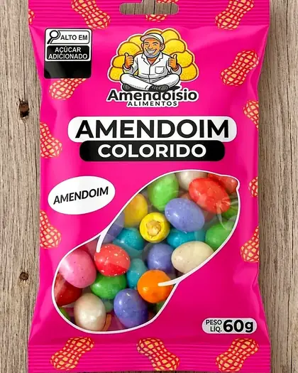 Pacote de Amendoim Colorido 60g