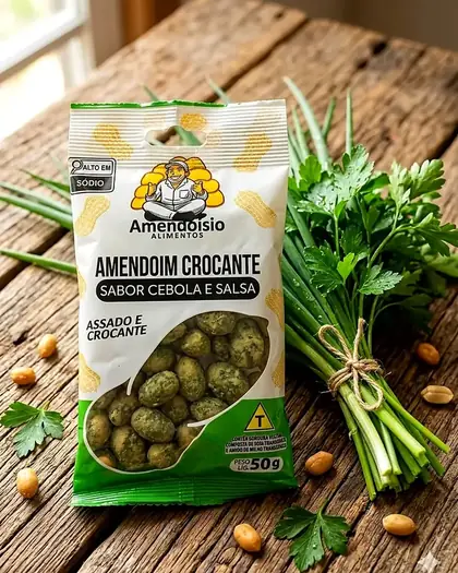 Pacote de Amendoim Crocante sabor Cebola e Salsa 50g