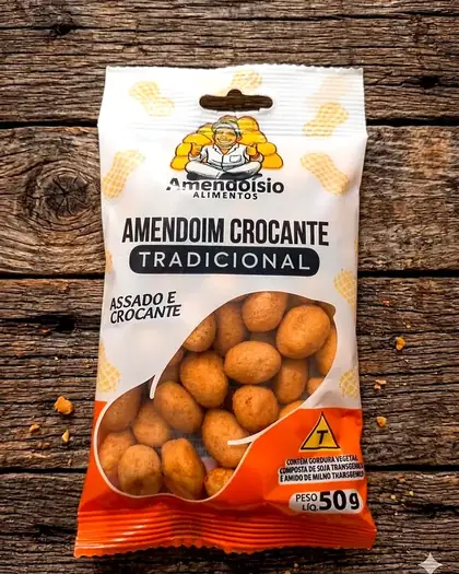 Pacote de Amendoim Crocante Tradicional 50g